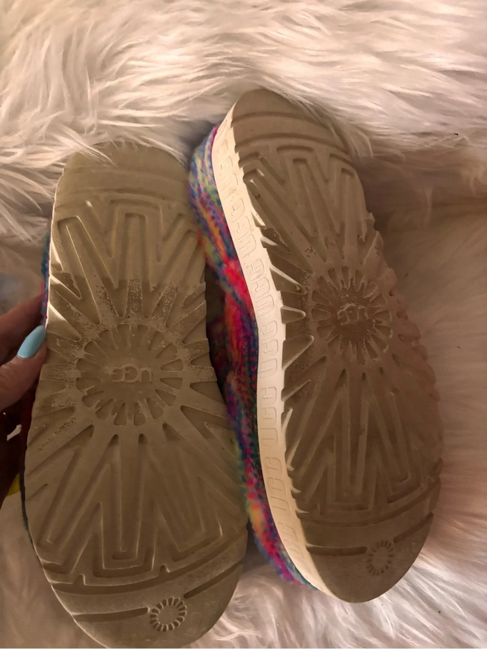 UGG Fur Slides multicolored